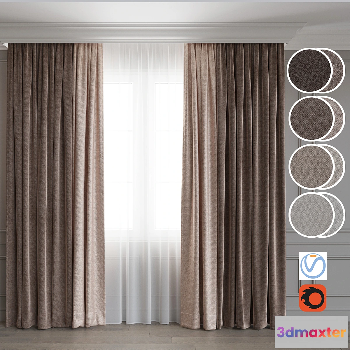 740447 - Portiere in modern style 5. Beige range. - No.2