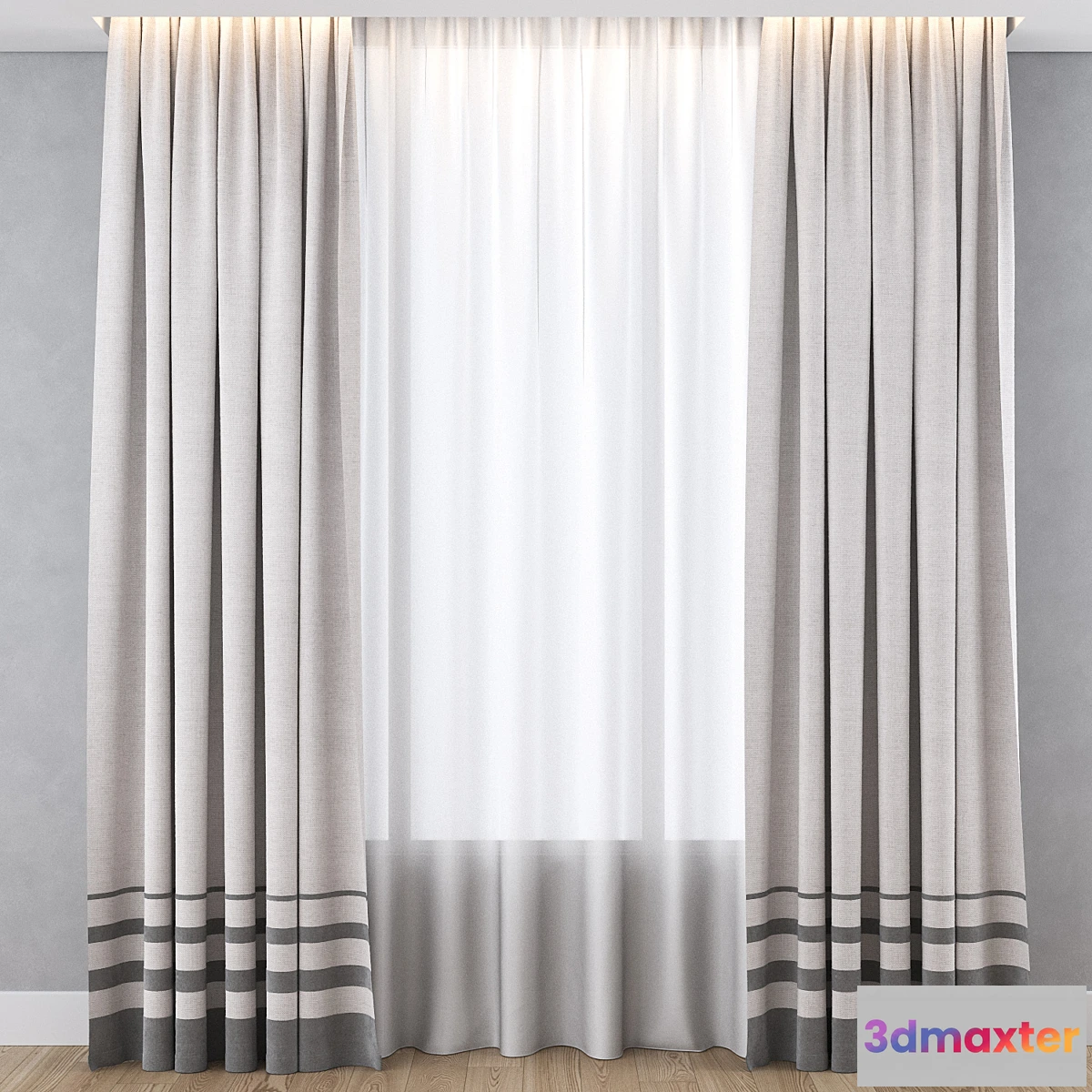 768299 - Curtain with gray stripes - No.2