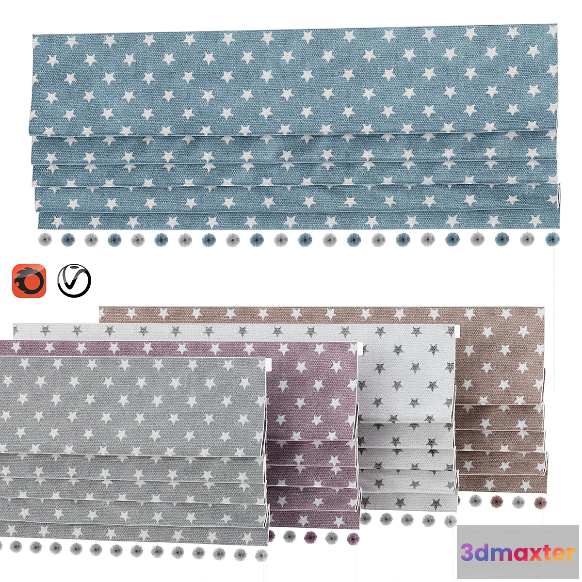 768527 - Roman curtains set 02 vray  corona