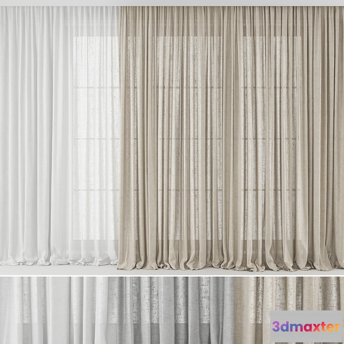 784412 - Curtains Long Linen set 02 - No.2