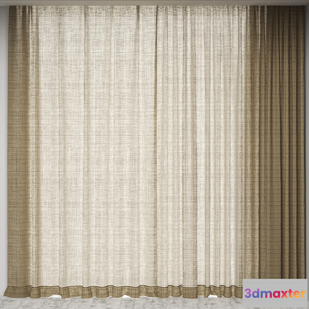825356 - CHECKED LINEN CURTAIN - No.3