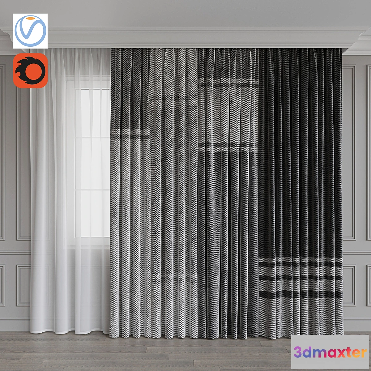 883880 - Set of portieres 31. Gray scale - No.4