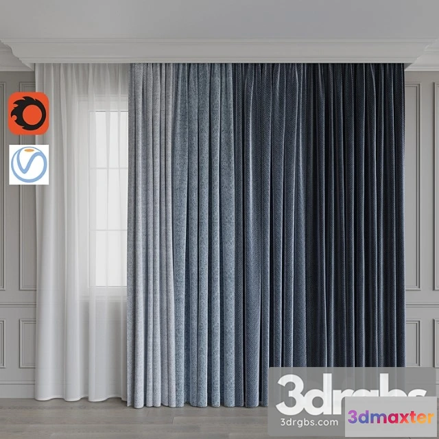 919736 - A Set Of Curtains 8 Blue Gamma