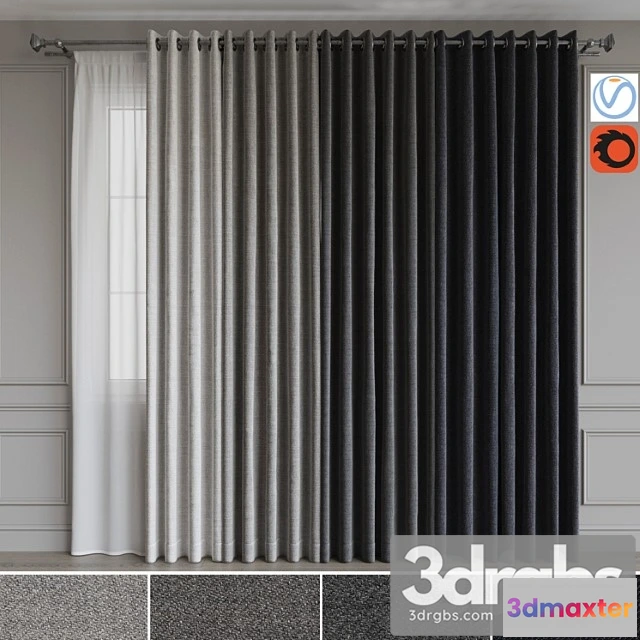 919744 - A Set Of Curtains On The Rings 19 Gray Gamma