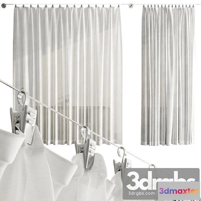 919766 - Bathroom Curtains Pinned By Clamp