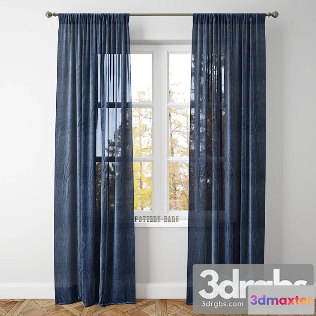 919780 - Belgian flax linen sheer drape-pottery barn