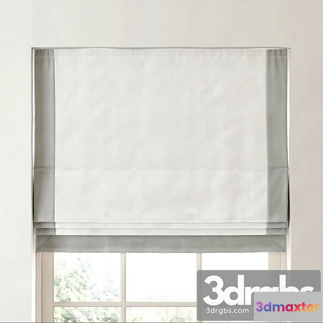 919800 - bordered cotton canvas cordless roman shade