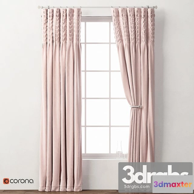 919804 - box-tufted velvet drapery panel 2