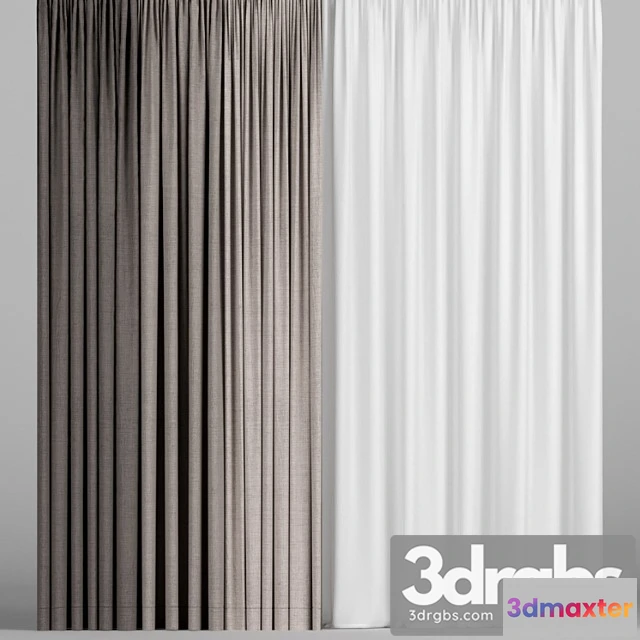 919810 - Brown Curtains In Three Colors With Tulle