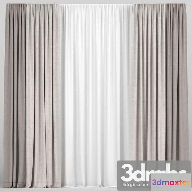 919818 - Brown Curtains In Two Colors With Tulle.