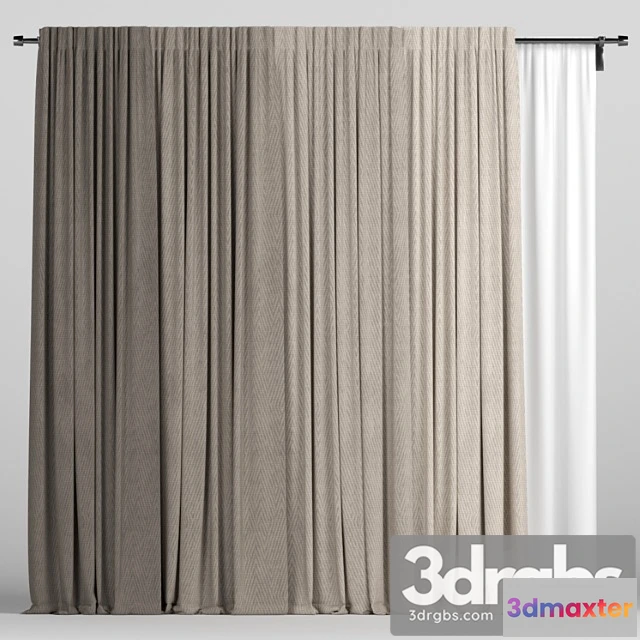 919826 - Brown Curtains With Tulle 80