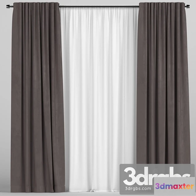 919828 - Brown Curtains With Tulle 93