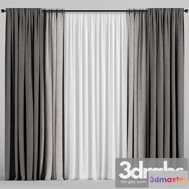 919836 - Brown curtains with tulle.