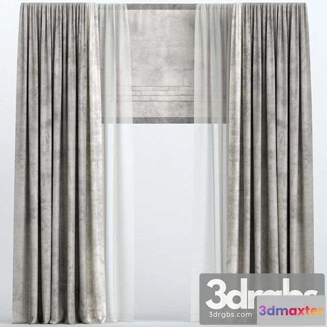919846 - Brown Velvet Curtains With Roman And Tulle