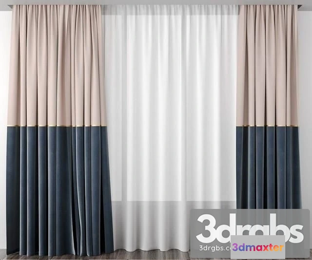 920666 - Curtains Baked Milk and Gray Blue