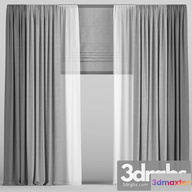 920698 - Curtains in two colors with roman