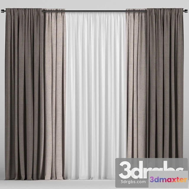 920700 - Curtains In Two Colors With Tulle 19