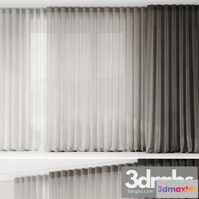 920946 - Fine Linen Floor Pleated Curtains On Ceiling Cornice