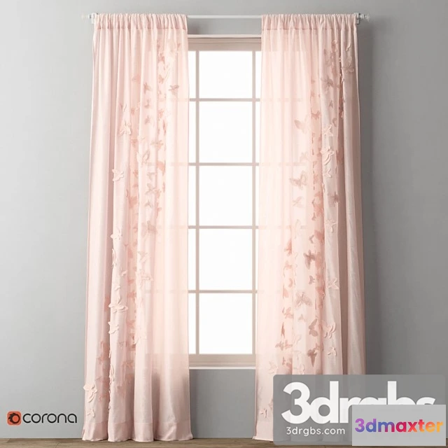 920948 - floating butterfly voile drapery panel