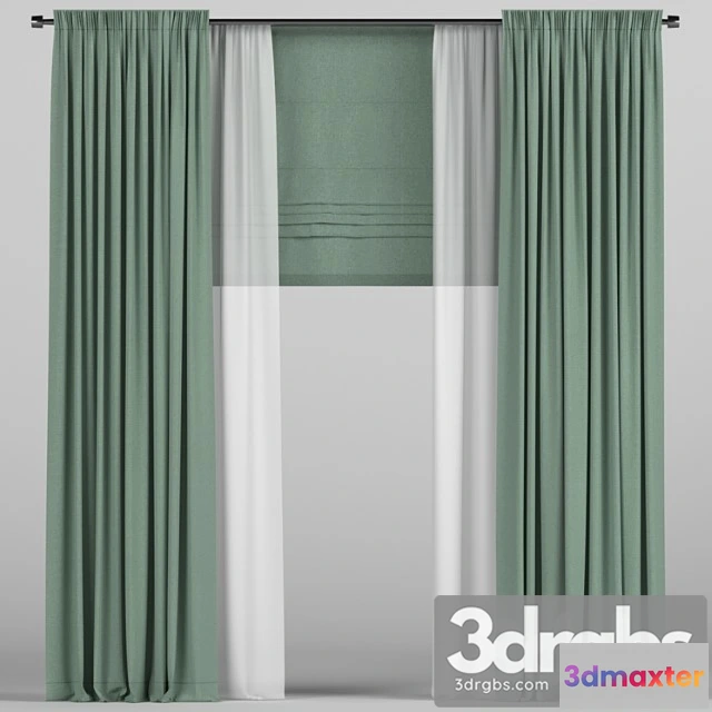 920960 - Green Roman Curtains