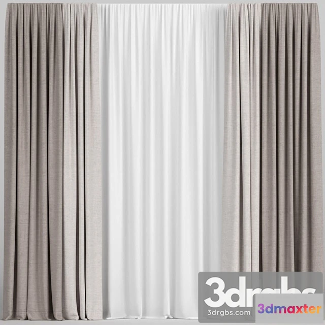 921022 - Light Brown Curtains With Tulle