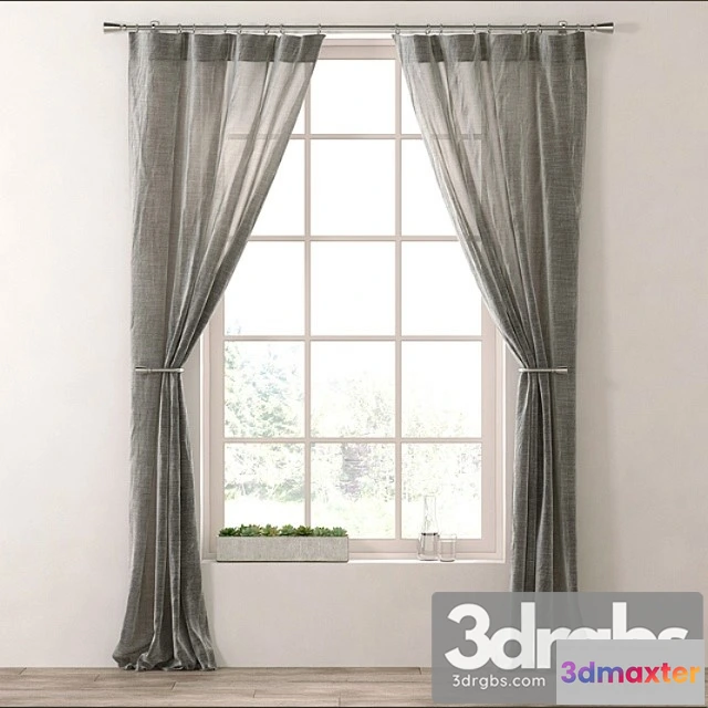 921064 - Metallic opaque linen drapery panel