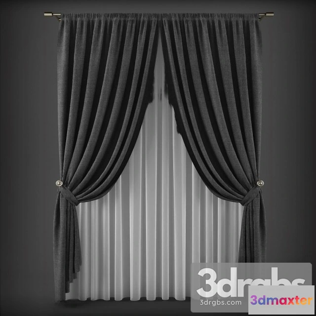 921092 - Neoclassic Curtain Black
