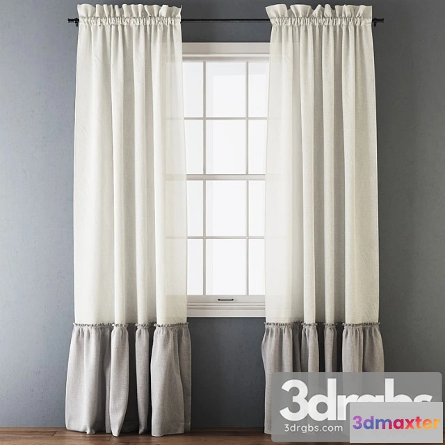 921288 - Ruffled cotton curtains