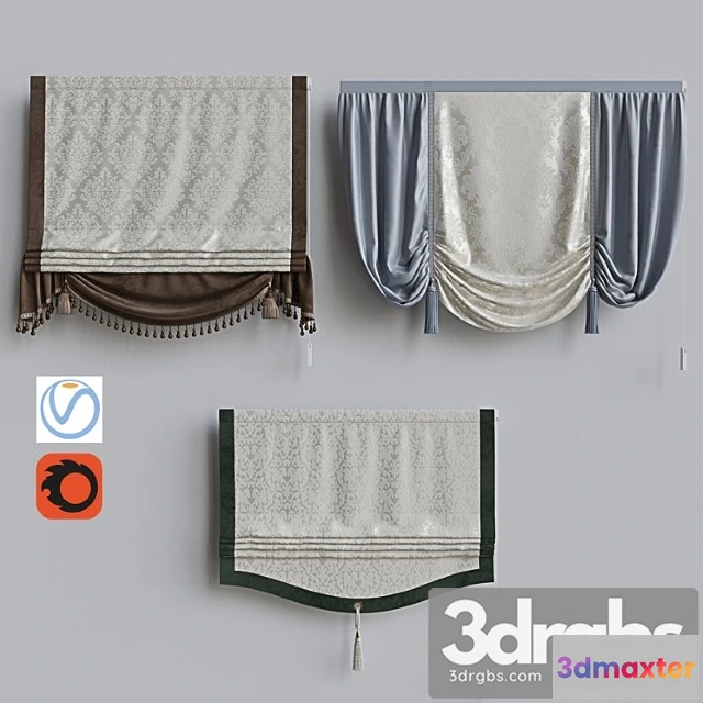 921296 - Set Of Classic Roman Curtains 3