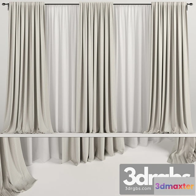 921420 - Wide brown curtains with tulle.