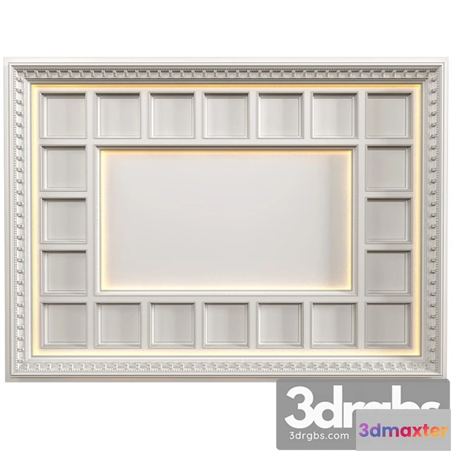 1018642 - Art deco coffered illuminated ceiling.modern coffered illuminated ceiling