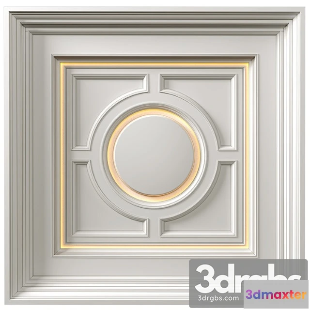 1018644 - Art deco coffered illuminated ceiling.modern coffered illuminated ceiling_1