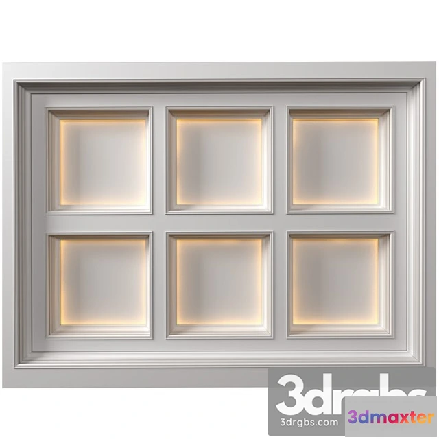 1018698 - Modern coffered illuminated ceiling art deco style 3