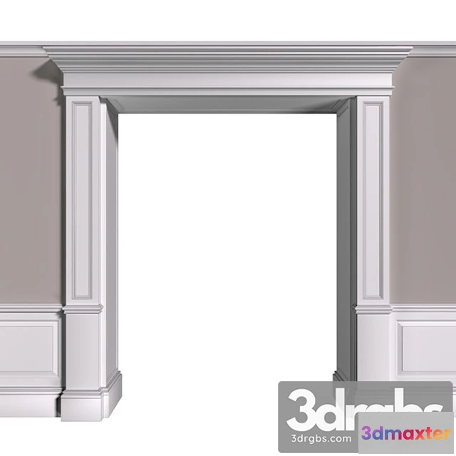 1018718 - Traditional interior arched opening.classic wall paneling