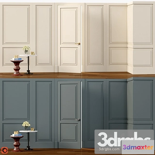 1018740 - Wall molding. boiserie classic panels with door
