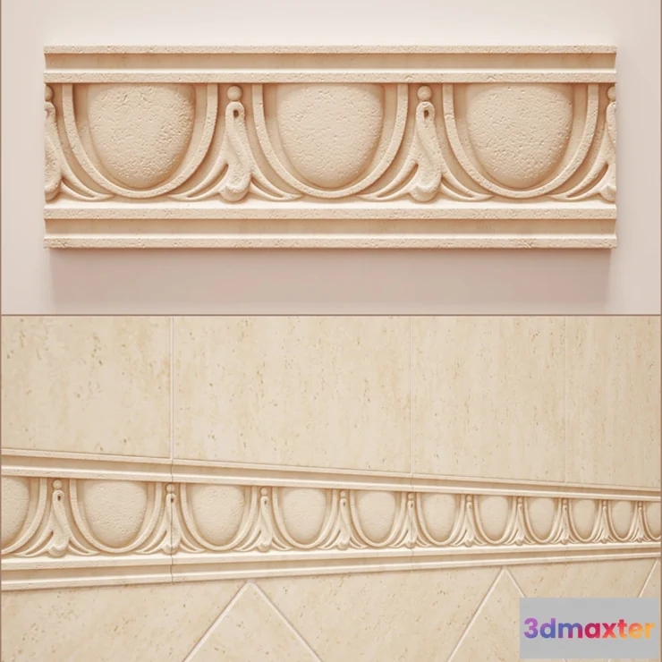 1267840 - Engraved Listelo Palazzo Beige 3D Max