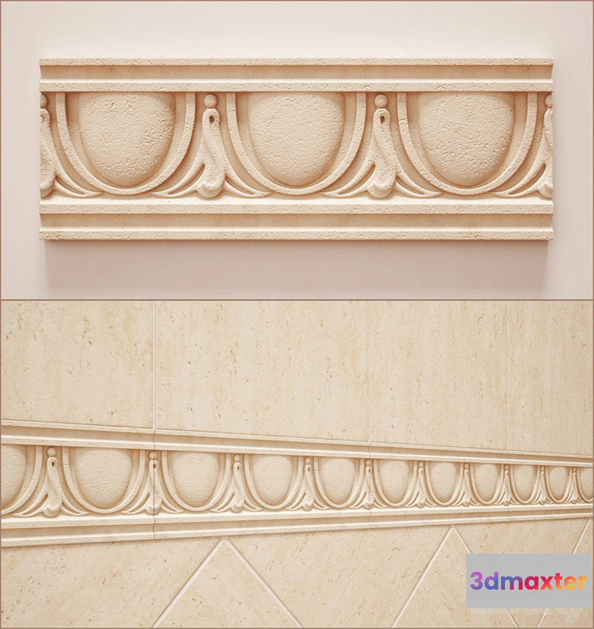 1267840 - Engraved Listelo Palazzo Beige 3D Max