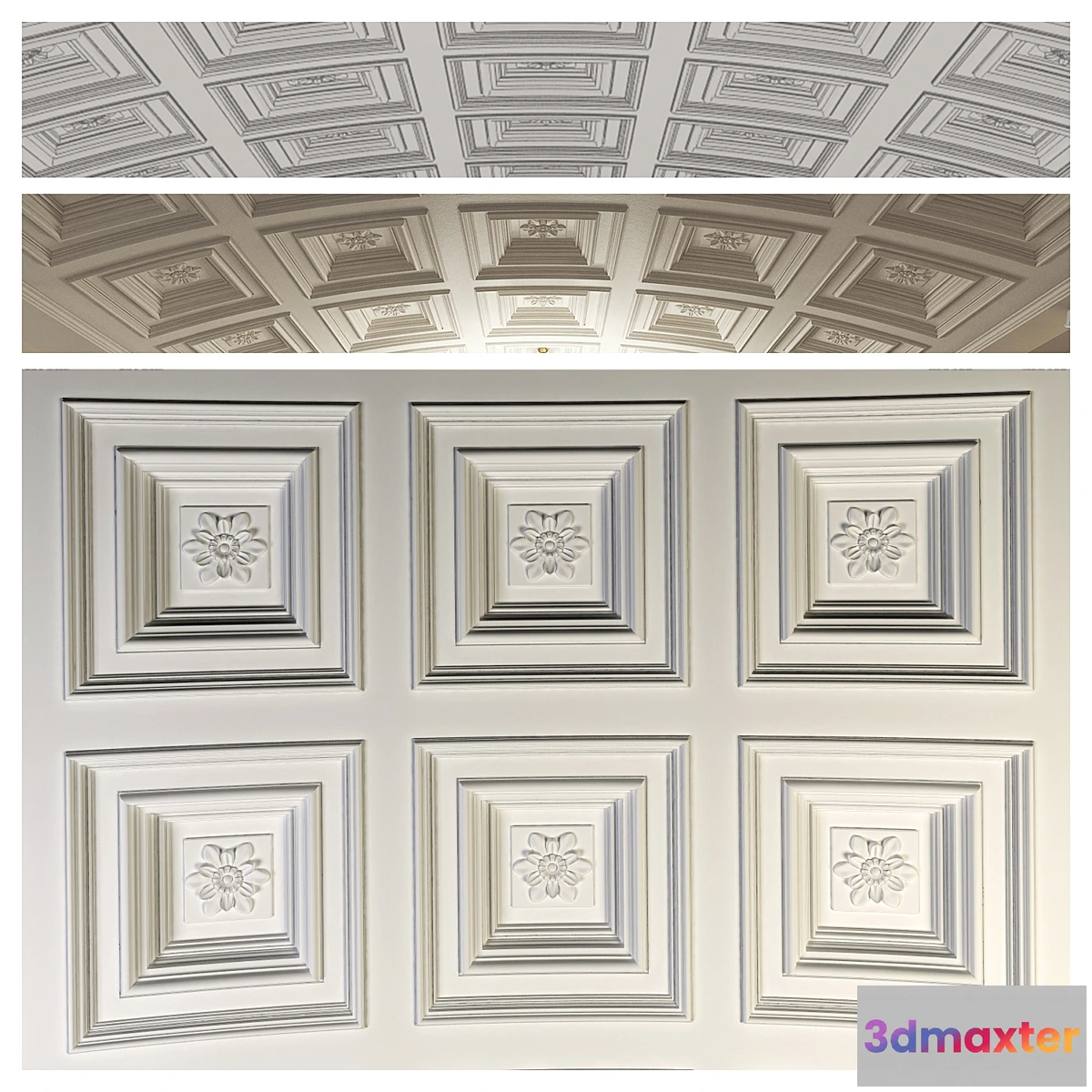 1271999 - Arched ceiling coffered 3D Max