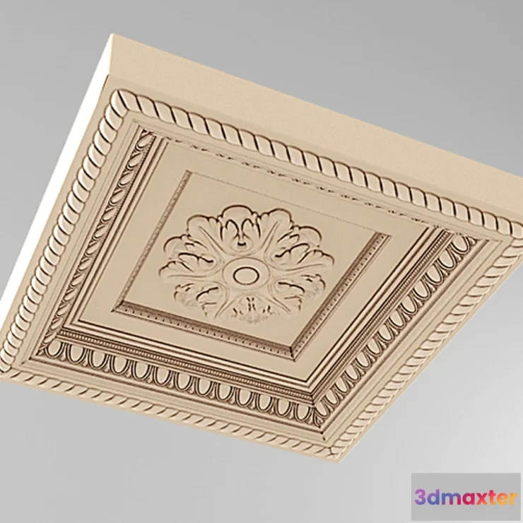 1274536 - caisson coffers ceiling stucco square 3D Max