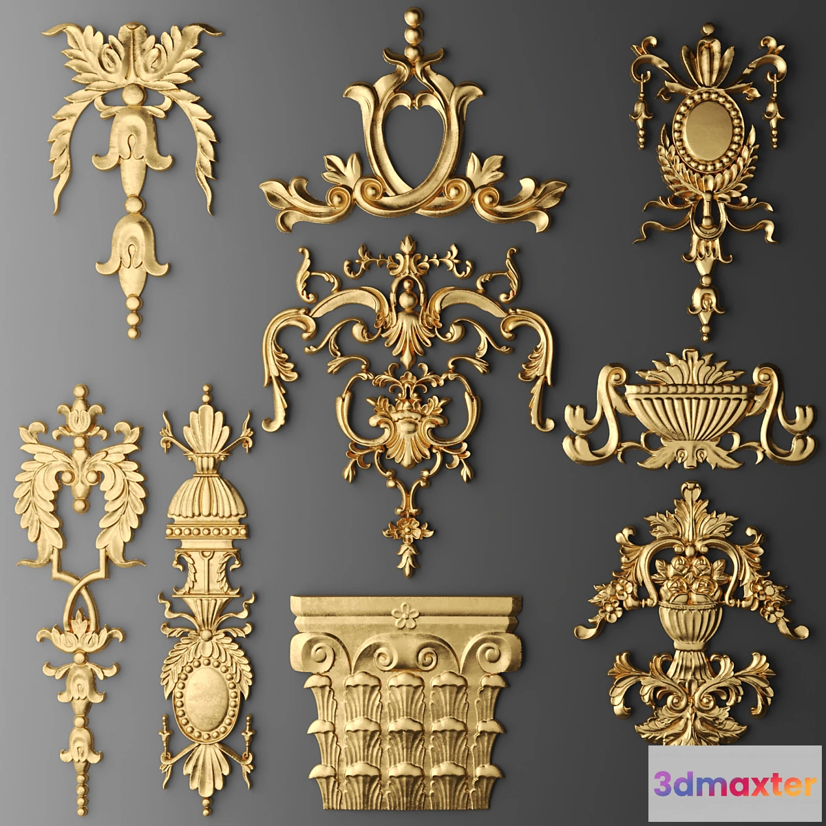 1278400 - Set stucco decoration - No.2 3D Max