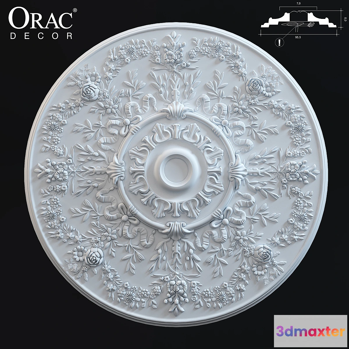 1290036 - ORAC Decor R64 ceiling rose - No.2 3D Max