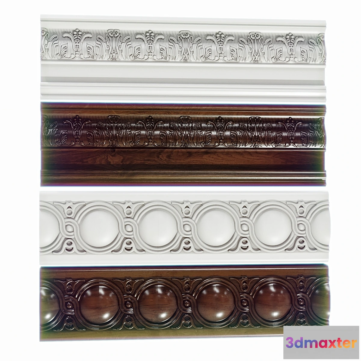 1291493 - Set stucco moldings. 3D Max