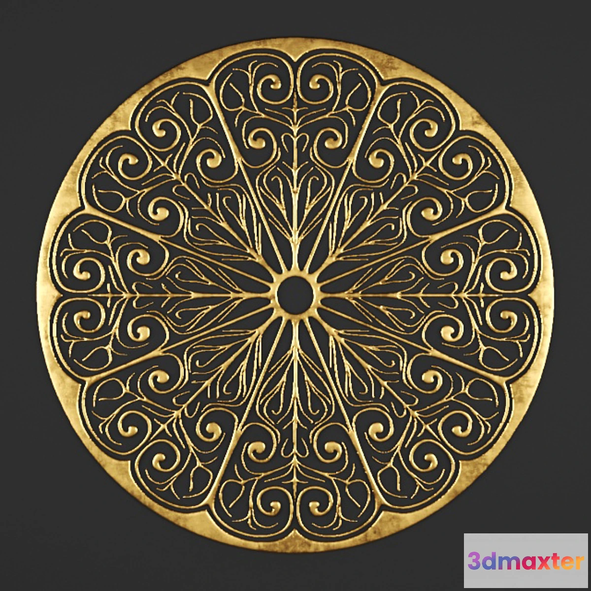 1292553 - Rosette pattern carving. 3D Max