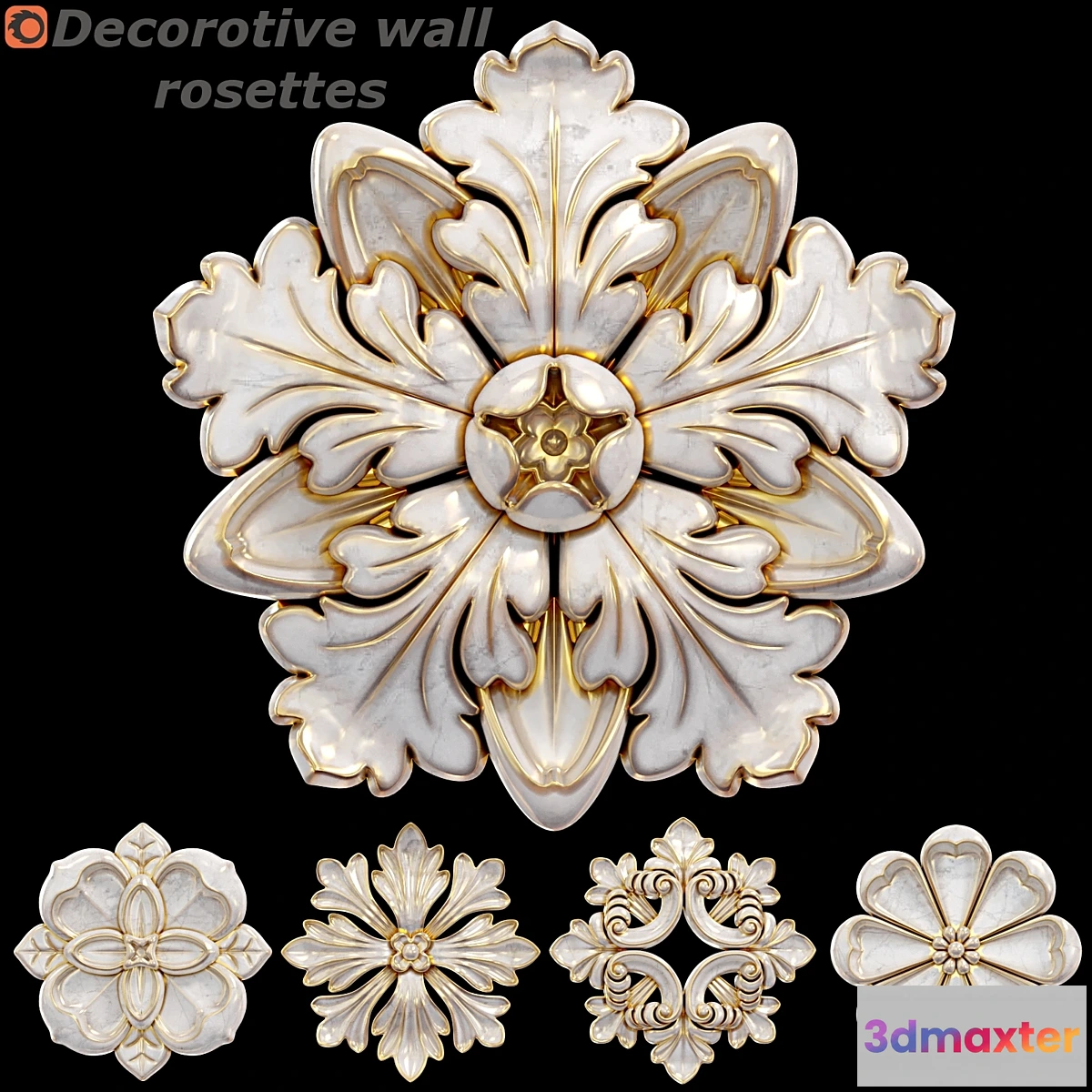 1293958 - Decorative Wall Rosettes 01 3D Max