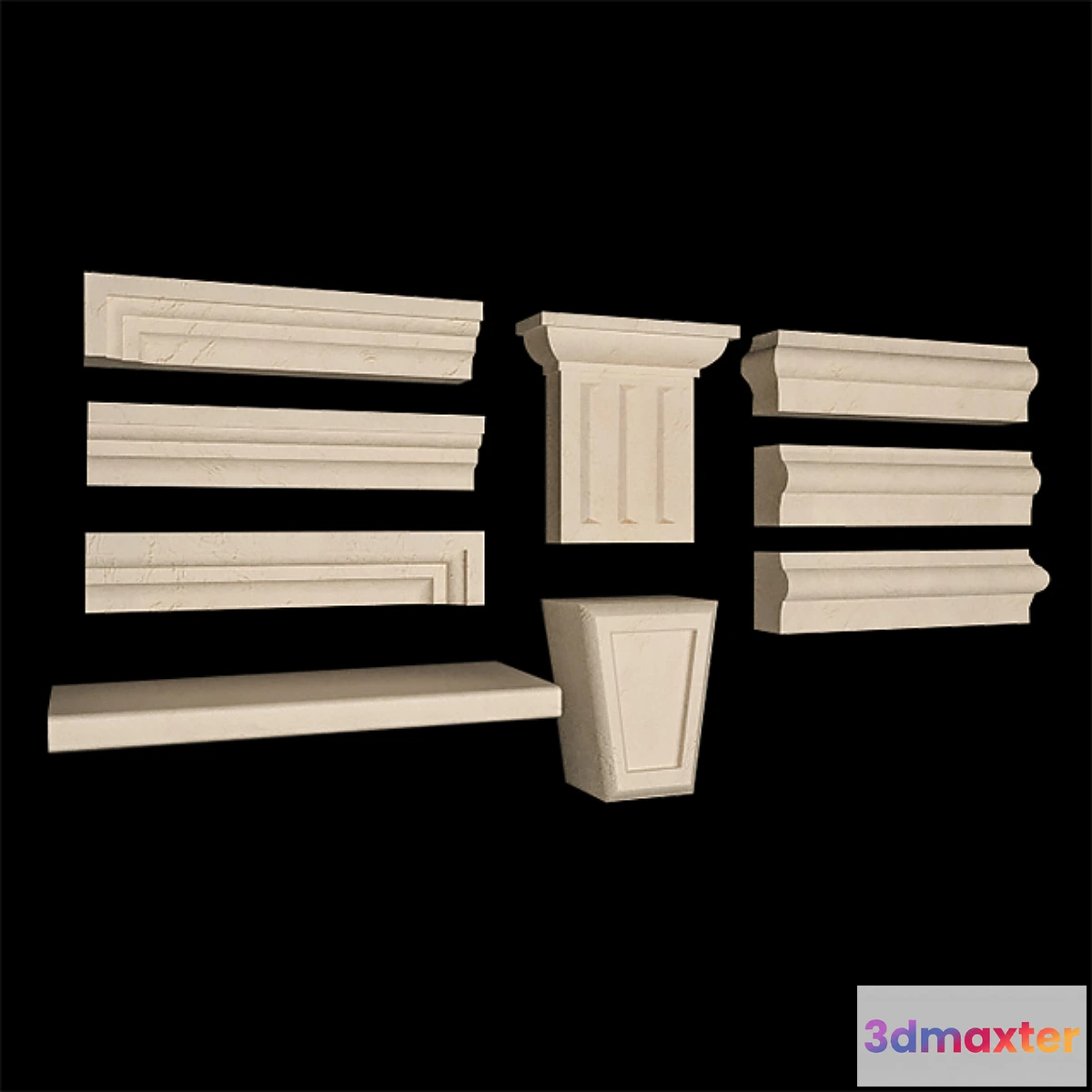 1299694 - Architectural elements in the Chamotte texture 3D Max