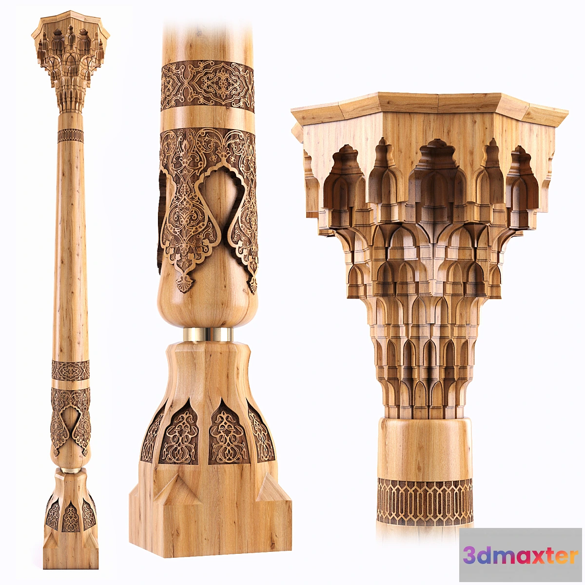 1300006 - East carved column 3D Max