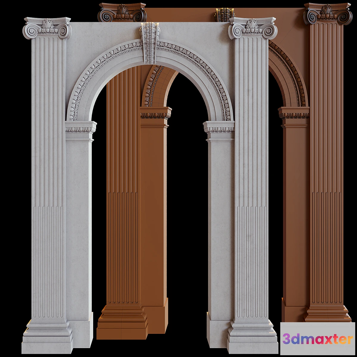 1306840 - Stucco column arch 3D Max