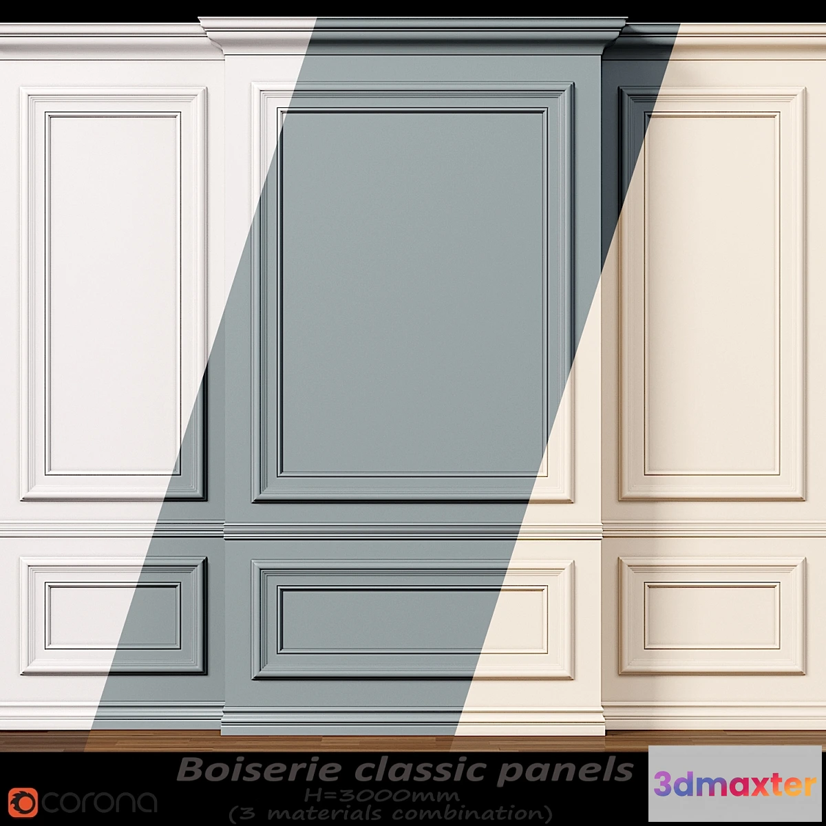 1332647 - Wall molding 10. Boiserie classic panels 3D Max