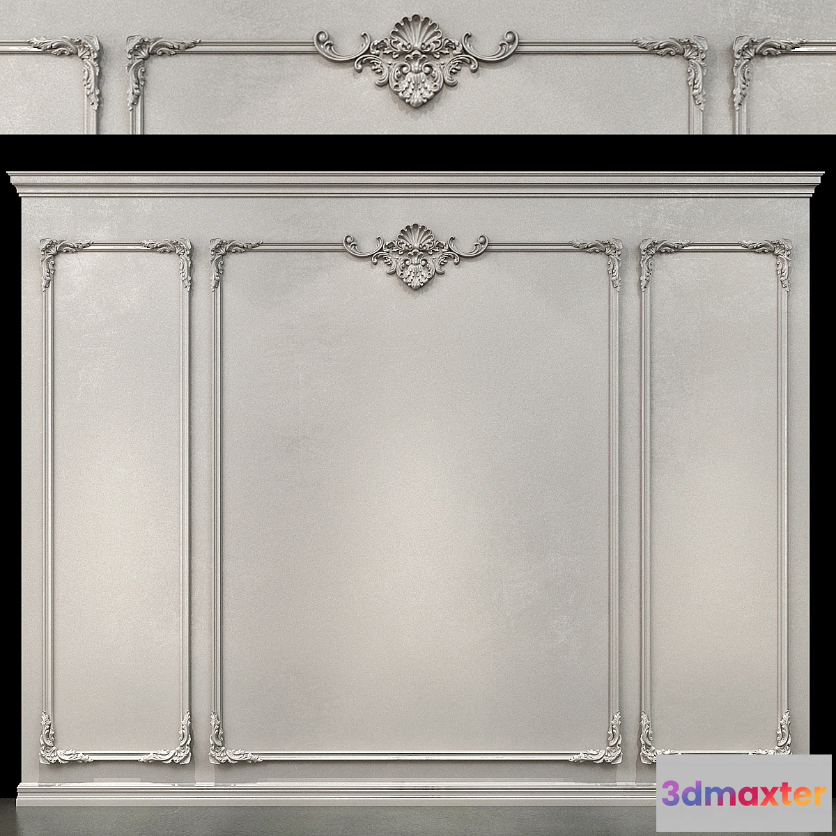 1334315 - Wall molding 01. Boiserie classic panels 3D Max