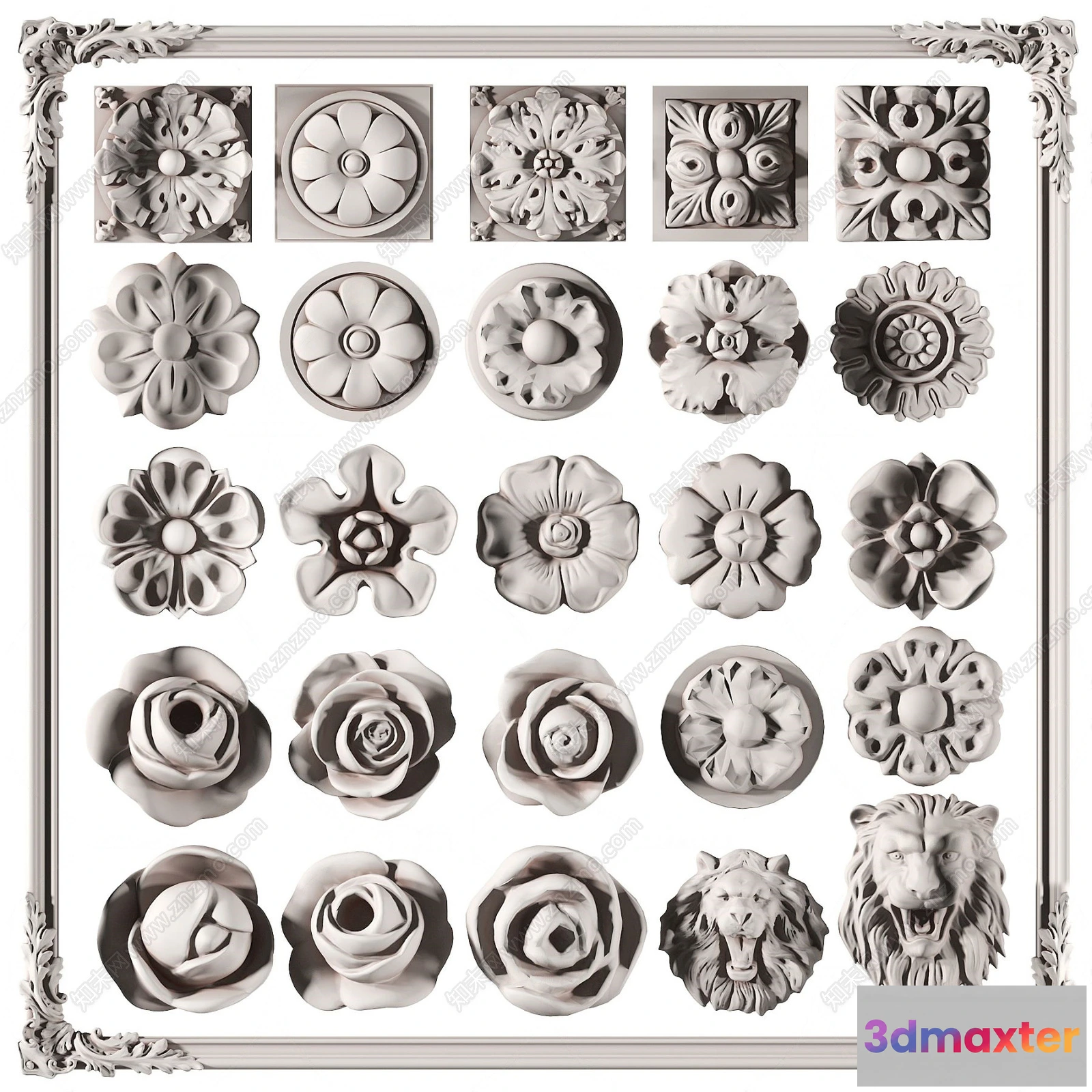 1376754 - Classic Detail 3D Models - Plaster 3D - 002 3D Max